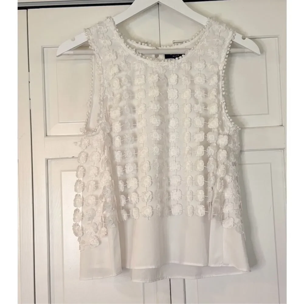 Kaari blue white lace overlay swing tank size small - Picture 3 of 9